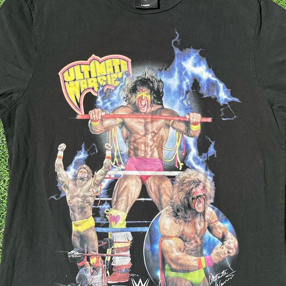 WWE X SP Ultimate Warrior T Shirt Mens Black New Size Large